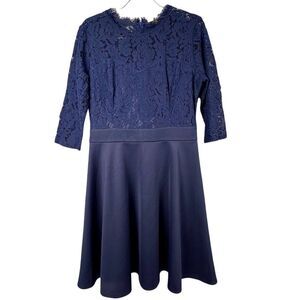 MissMay Retro Gorgeous City Women's Blue Lace A-Line Dress Size L Party Cocktail